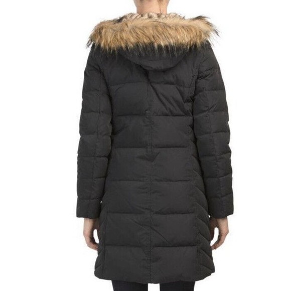 Cole Haan Signature Women's Long Down Coat; Black; Gold Zipper, Size lar… - Picture 4 of 11